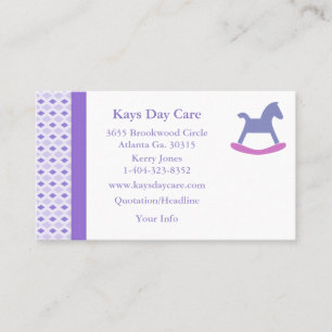 Purple Diamond Pattern Trimmed Business Card