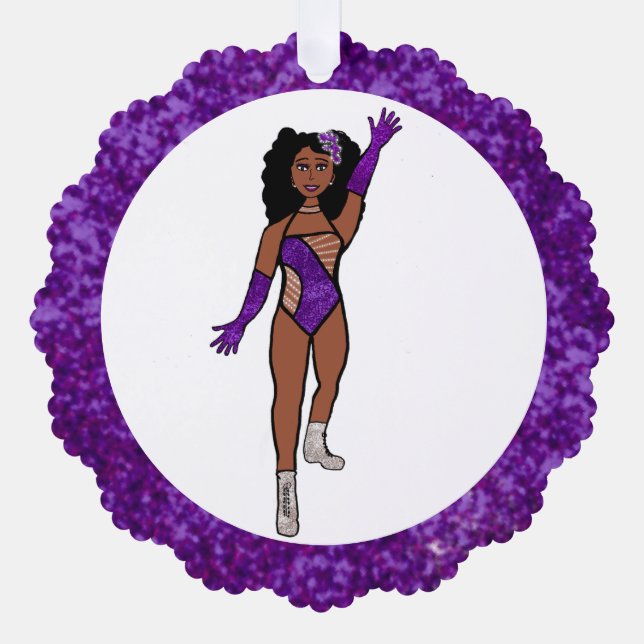 Purple & Diamonds Dancer Ornament Card A (Front)