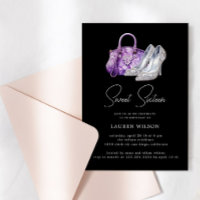 Purple Diamonds Glitter Sweet Sixteen Birthday