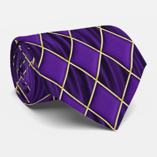 Purple Diamonds on Purple Bkgrd Mardi Gras Tie