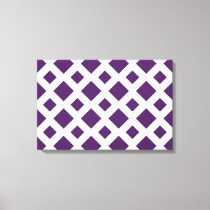 Purple Diamonds on White Canvas Print