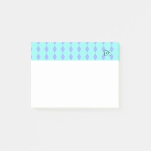 Purple Diamonds with Initials Post-it Notes