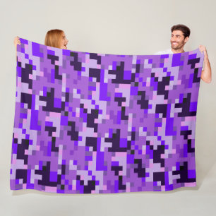 Purple Digital Camouflage Fleece Blanket