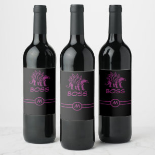 Purple Dino Stegosaurus Spiked  Dinosaur  Wine Label