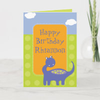 Purple Dinosaur Birthday with Dots