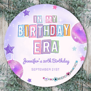 Purple Disco Ball In My Birthday Era Classic Round Sticker