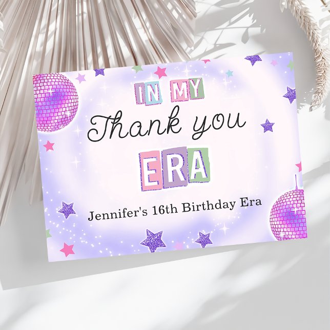 Purple Disco Ball In My Birthday Era  Thank You Card (Creator Uploaded)