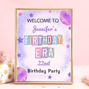Purple Disco Eras Birthday Party Poster