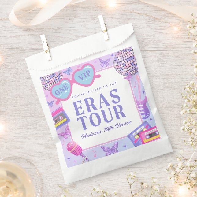 Purple Disco In My Birthday Era Birthday Favour Bags (Clipped)