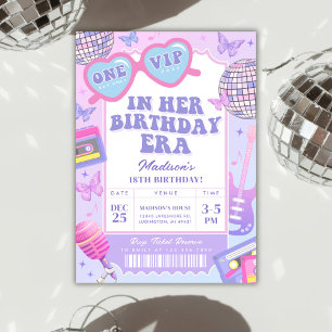 Purple Disco In My Birthday Era Birthday Invitation