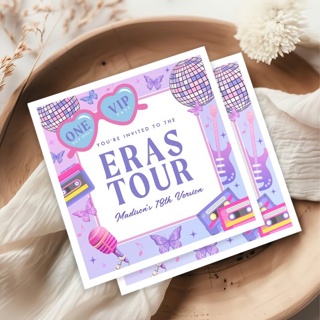 Purple Disco In My Birthday Era Birthday Napkin (Creator Uploaded)