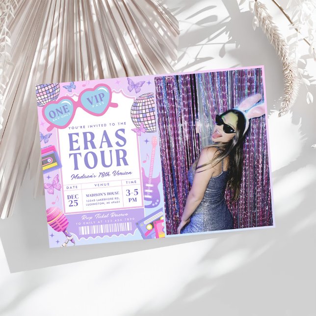 Purple Disco In My Birthday Era Birthday Photo Invitation (Creator Uploaded)