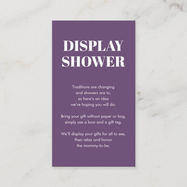 Purple | Display Shower Card (Front)