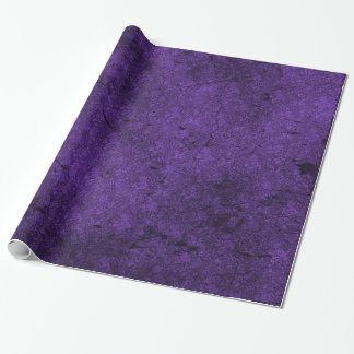 Purple Distressed Goth Damask Wrapping Paper