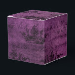 Purple Distressed Vintage Calligraphy Favour Box<br><div class="desc">Vintage distressed crown and typography pattern favour box with accents of purple and black to complement the collection below.</div>