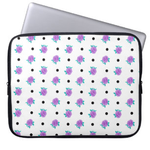 Purple Ditsy Roses Laptop Sleeve