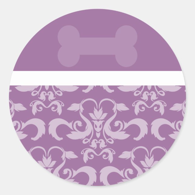 Purple Dog Bone Stickers (Front)
