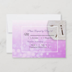 Purple Dollar Oceanic Wedding RSVP card