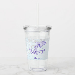 Purple Dolphin Personalised Acrylic Tumbler