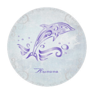 Purple Dolphin Personalised Cutting Board
