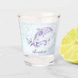 Purple Dolphin Personalised Shot Glass