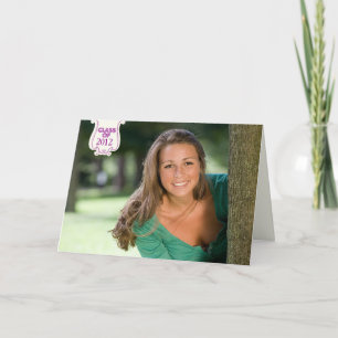 Purple dot photo graduation party announcement