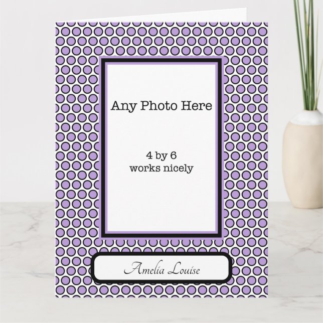 Purple Dots Birth Announcement (Front)
