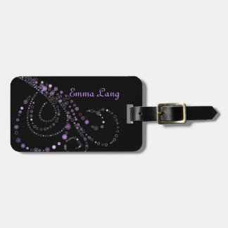 Purple Dots Luggage Tag