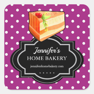 Purple dots personal home backery packaging labels