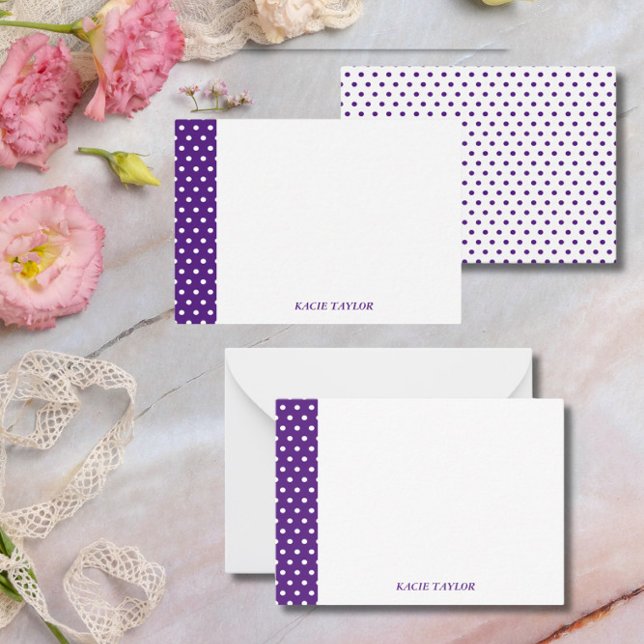 Purple Dots Personalised Note Cards (Creator Uploaded)