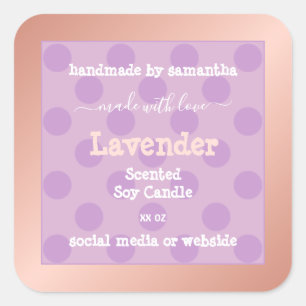 Purple Dotted Product Packaging Labels Rose Gold