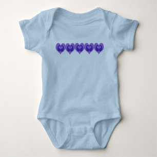 Purple Double Heart Baby Bodysuit