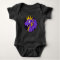 Purple dragon cartoon baby bodysuit