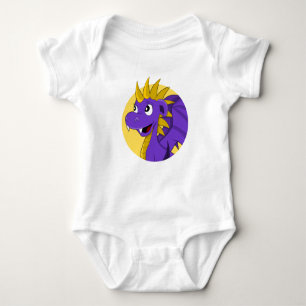 Purple dragon cartoon baby bodysuit