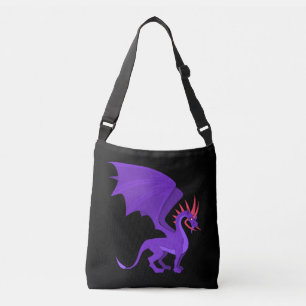 Purple dragon cartoon crossbody bag