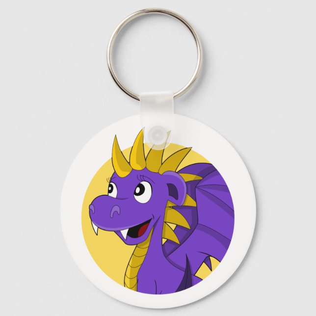 Purple dragon cartoon  key ring (Front)