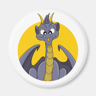 Purple dragon cartoon magnet