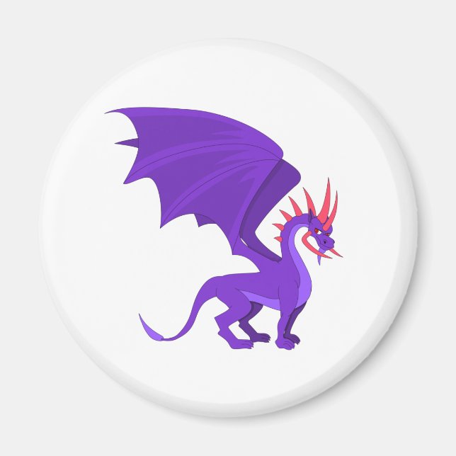 Purple dragon cartoon magnet (Front)
