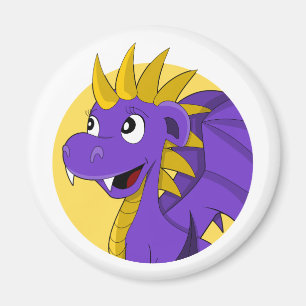 Purple dragon cartoon magnet