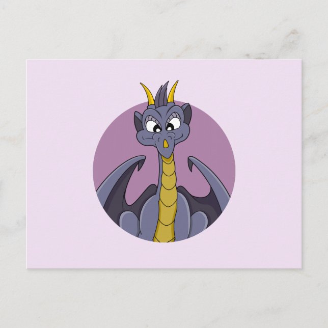 Purple dragon cartoon postcard (Front)