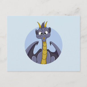 Purple dragon cartoon postcard