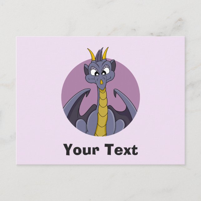 Purple dragon cartoon postcard (Front)