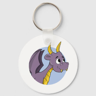 Purple dragon cartoonl key ring