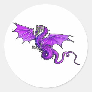 Purple Dragon Classic Round Sticker