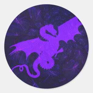 Purple Dragon Classic Round Sticker