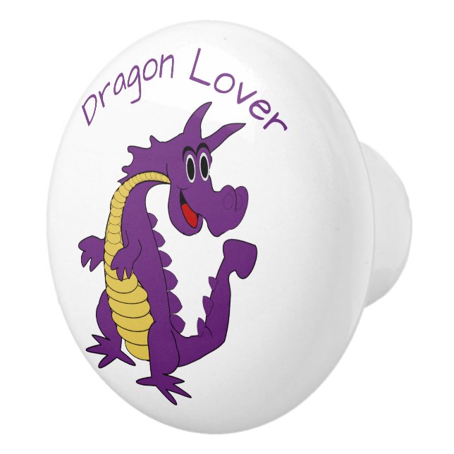 Purple Dragon Design Personalised Ceramic Knob (Right)