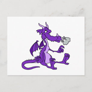 Purple Dragon Sitting Postcard