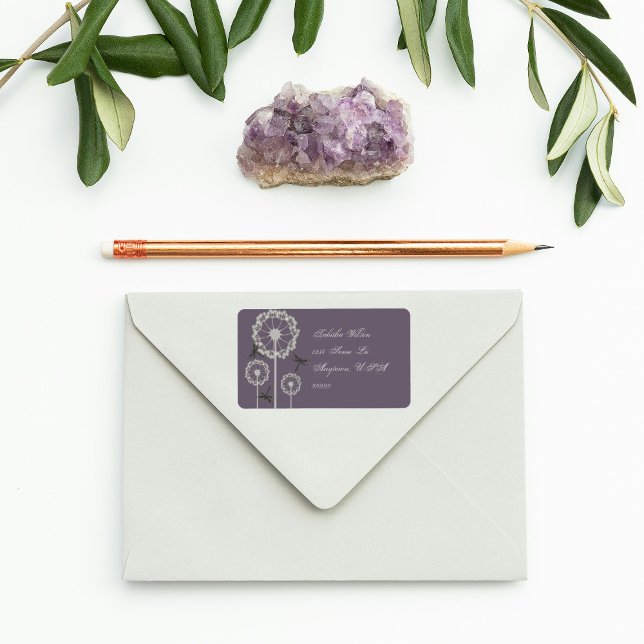 Purple Dragonflies Address Label (Purple Dragonflies Address Label)