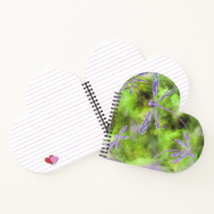Purple Dragonflies on Lime Notebook