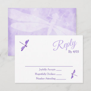 Purple Dragonflies RSVP Enclosure Card